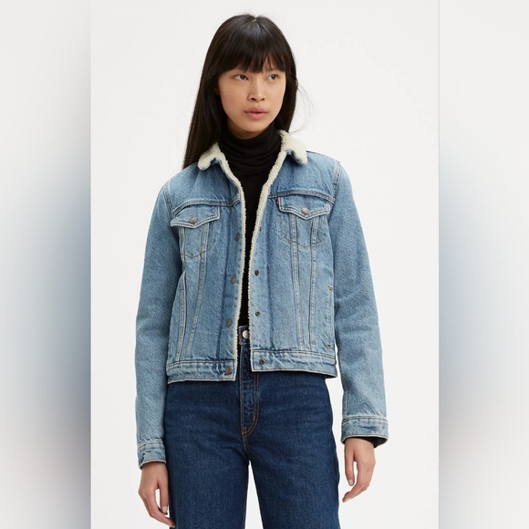 Levi's Blue Denim Sherpa Jacket - Picture 5 of 5